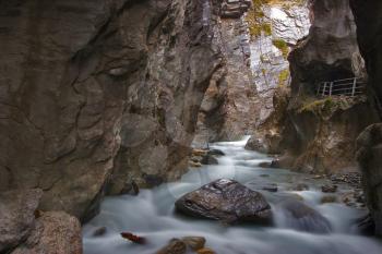 Royalty Free Photo of the Mountain River Aareschlucht in Switzerland 