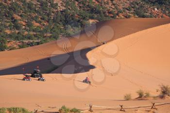 Reserve Coral sand dunes in the U.S.. Sports cars for driving on sand dunes
