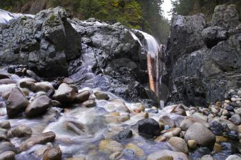 Cascade picturesque falls on island Vancouver - Englishman River Falls