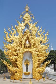 Chapel perfectly well finished and decorated with gold in the White Palace. Thailand
