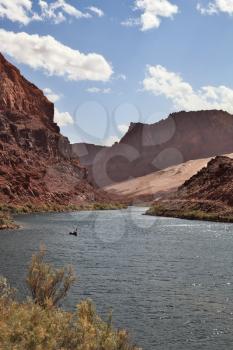  A reservation of Indians of the Navajo, the USA.  The river Colorado in abrupt coast from red sandstone