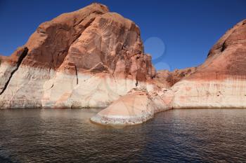 Magnificent and picturesque lake Powell. The artificial lake which has arisen in flood of the river Colorado on the earths of an American Indian reservation
