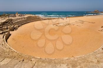  An hippodrome of the period of the Roman invasion in national park Ceasarea on Mediterranean sea