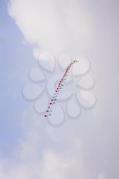 Chain of kites on a holiday in a school vacation