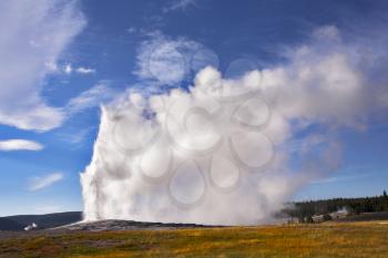 The most well-known of the world geyser in Yellowstone national park - Old Faithful. 