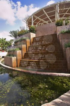 A magnificent fountain in a court yard of fine hotel on Red sea