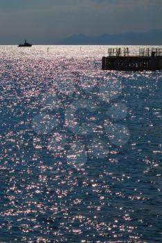  Red sea sparkles under the sun in December on resort Eilat in Israel
