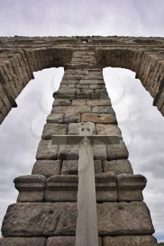 Aqueduct in the Spanish Segovia of times of Roman empire