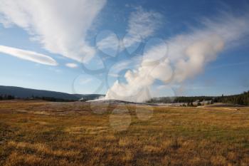 Yellowstone National Park.The world-famous Old Faithful geyser