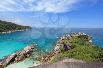 Rest on the Similan Islands, Thailand. Azure and smooth water lagoon