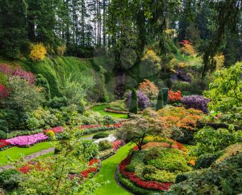  Sunken Garden - the central and beautiful part of park complex. Butchart Gardens - set of beautiful gardens on Vancouver Island, Canada