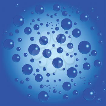 Royalty Free Clipart Image of Bubbles on a Blue Background