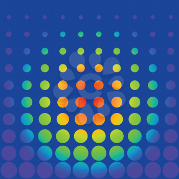 Royalty Free Clipart Image of a Blue Gradient Coloured Dot Background