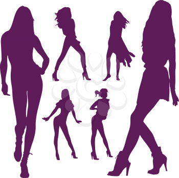 Royalty Free Clipart Image of Model Silhouettes