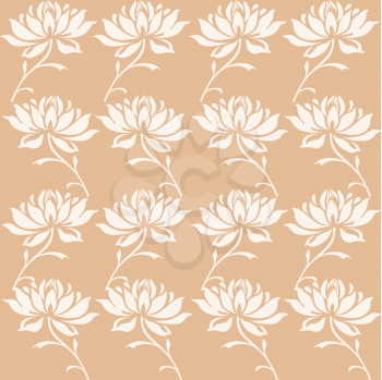 Royalty Free Clipart Image of Flowers on a Cream Background
