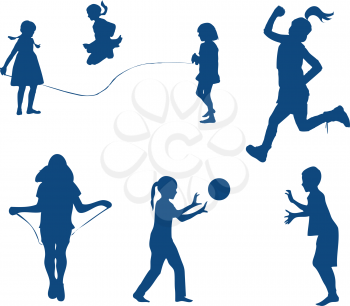 Royalty Free Clipart Image of Children at Play