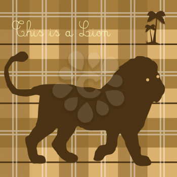 Royalty Free Clipart Image of a Lion on Plaid
