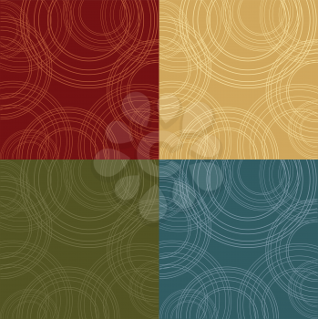 4 retro backgrounds with circles