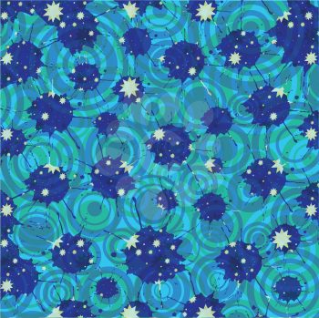 blue splash,stars and circles background