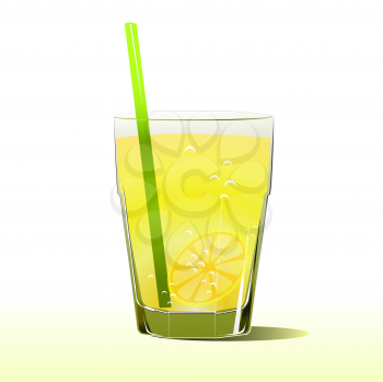 glass of limonade with straw