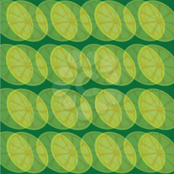 lemon slices on green background