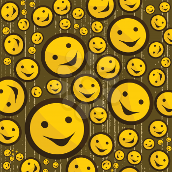 smiley signs on grunge background