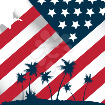 american flag stylised tropical