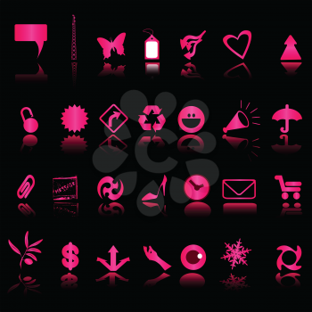 electric pink icons collection