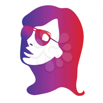 girl with sunglasses ( gradient colors)