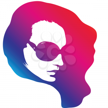 girl with sunglasses in gradient colors