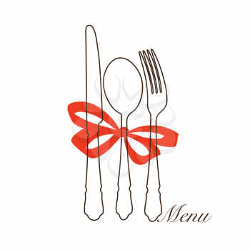menu with red ribbon