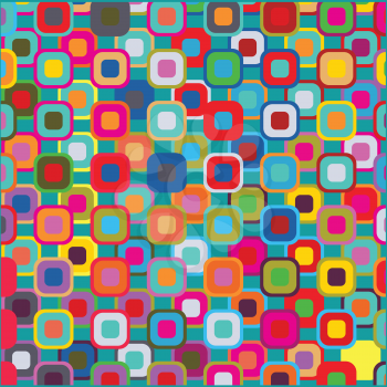 retro background with colored squares