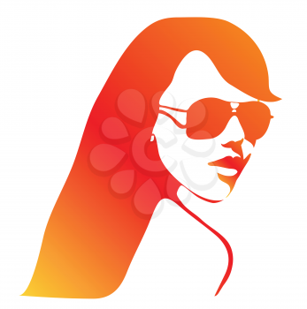 woman with long hair and sunglasses- hot gradient