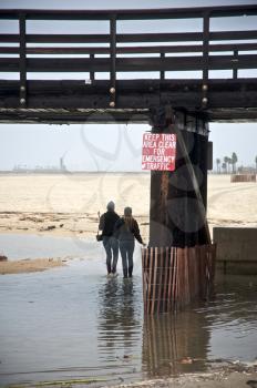 Royalty Free Photo of Flooding at Seal Beach in California