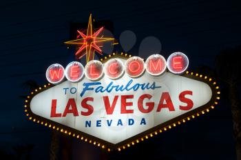 Royalty Free Photo of the Las Vegas Sign at Night