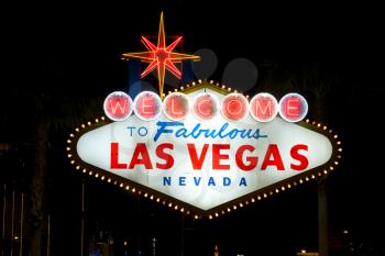 Royalty Free Photo of the Las Vegas Sign at Night