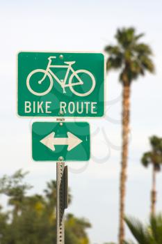 Royalty Free Photo of a Bike Route Sign