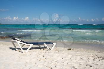 Beach chair by the ocean