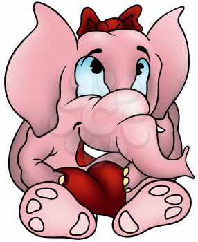 Royalty Free Clipart Image of an Elephant in Love