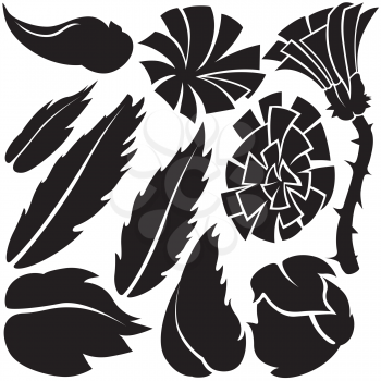 Royalty Free Clipart Image of a Collection of Flower Elements