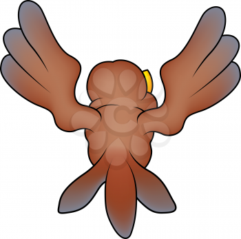 Royalty Free Clipart Image of a Bird Flying Away