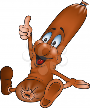 Royalty Free Clipart Image of a Frankfurter