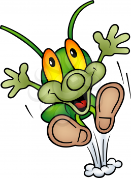 Royalty Free Clipart Image of a Green Bug