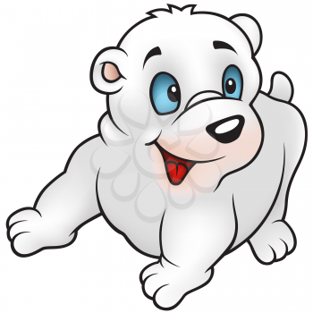 Royalty Free Clipart Image of a Baby Polar Bear