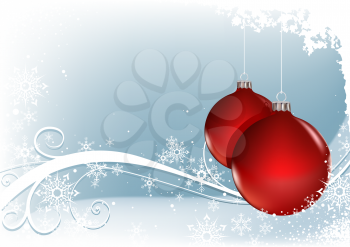 Royalty Free Clipart Image of Red Christmas Ornaments