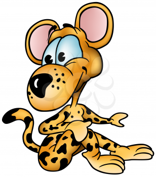 Royalty Free Clipart Image of a Sitting Leopard