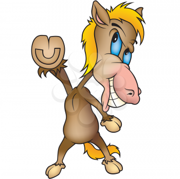 Royalty Free Clipart Image of a Standing Horse