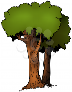 Royalty Free Clipart Image of Two Trees