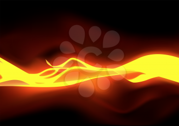 Royalty Free Clipart Image of a Background With a Flame Band