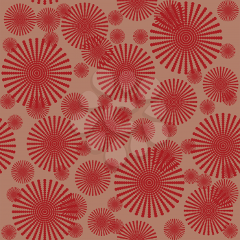 Royalty Free Clipart Image of an Abstract Red Floral Background